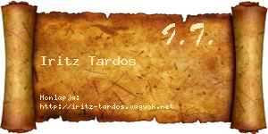 Iritz Tardos névjegykártya